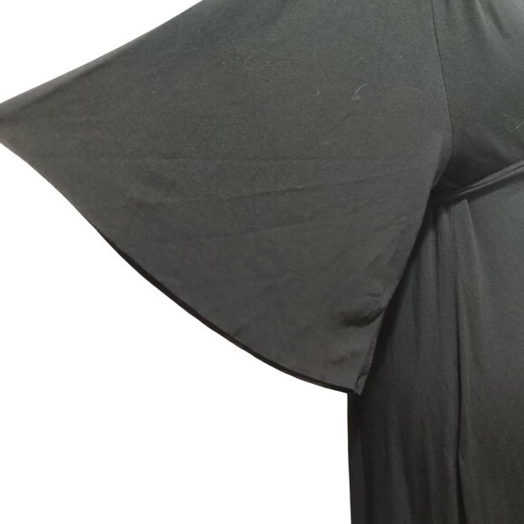 Olian XS Black V-Neck Maternity Dress Empire Tie Waist Knit USA Made Minimalist - Picture 4 of 8